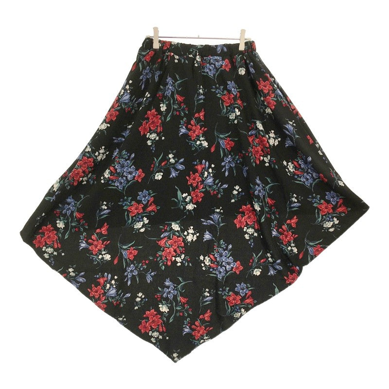 【29440】 JEANASiS ジーナシス スカート サイズF ブラック 花柄 総柄 フィッシュテール ウエストゴム 可愛い おしゃれ レディース
