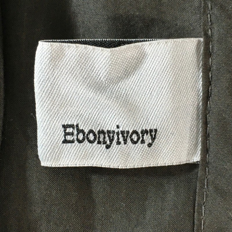 【29441】 Ebonyivory エボニーアイボリー 長袖ブラウス サイズF ブラック 前ボタン シンプル オシャレ 袖口ボタン レディース