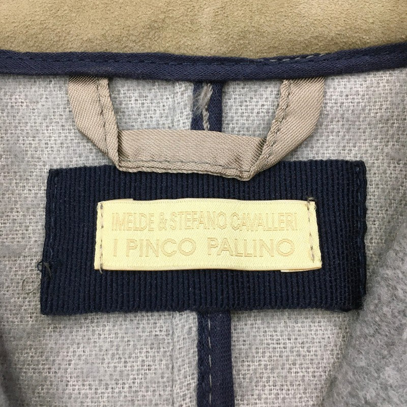 【29517】 ⅠPINCO PALLINO コート サイズ14 グレー サイズ130相当 シンプル 前ボタン ぽかぽか ポケットあり キッズ