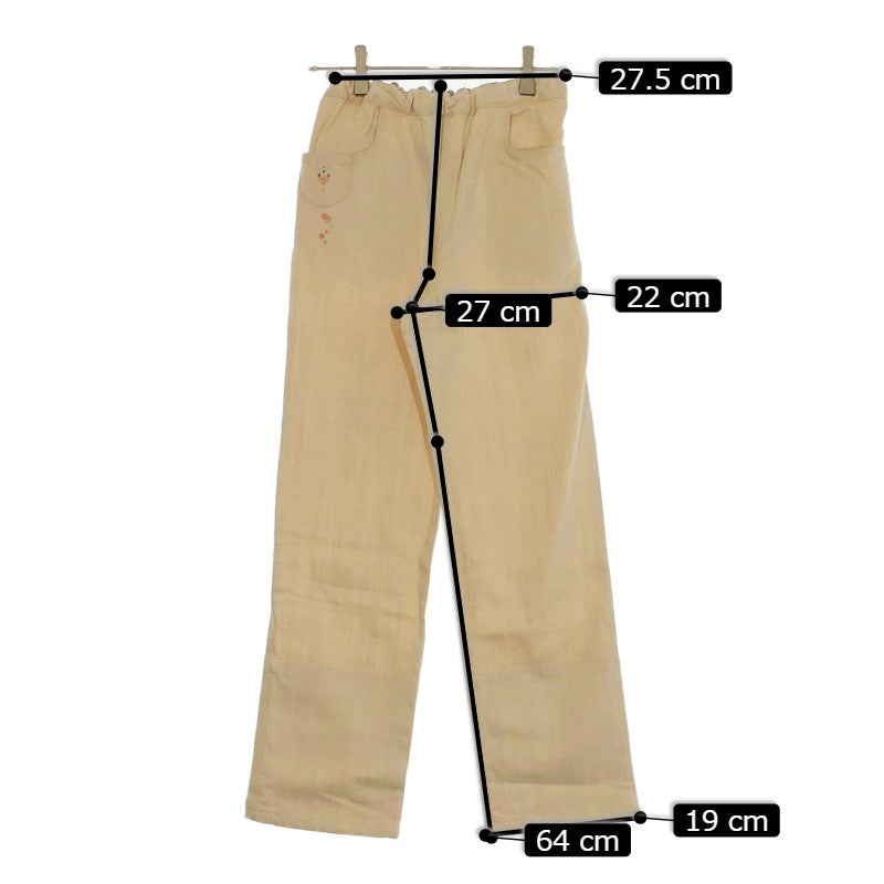 【29530】 fdash カジュアルパンツ サイズ150 ベージュ ウエストゴム 刺繍 コンパクトポケット シンプル 穿きやすい 動きやすい キッズ