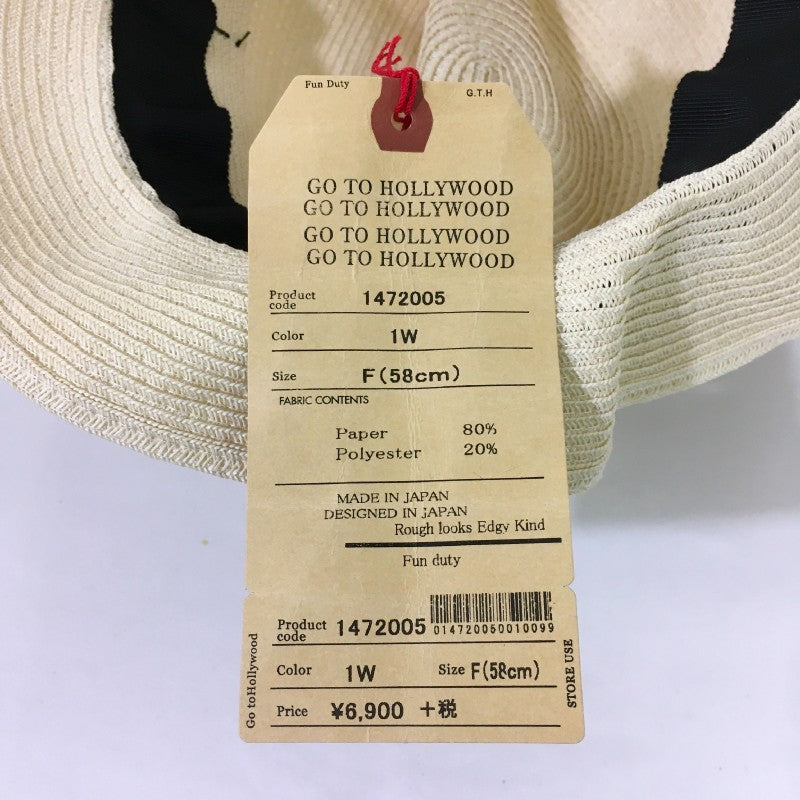【29586】 新古品 GO TO HOLLYWOOD ゴートゥーハリウッド ハット 帽子 サイズ58cm ベージュ シンプル オシャレ リボン キッズ 定価6900円