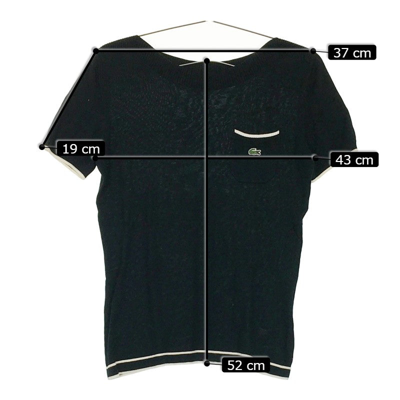 【29843】 LACOSTE ラコステ 半袖Tシャツ カットソー サイズ40 / 約L ブラック シンプル カジュアル 肌触り良い 着心地抜群 レディース