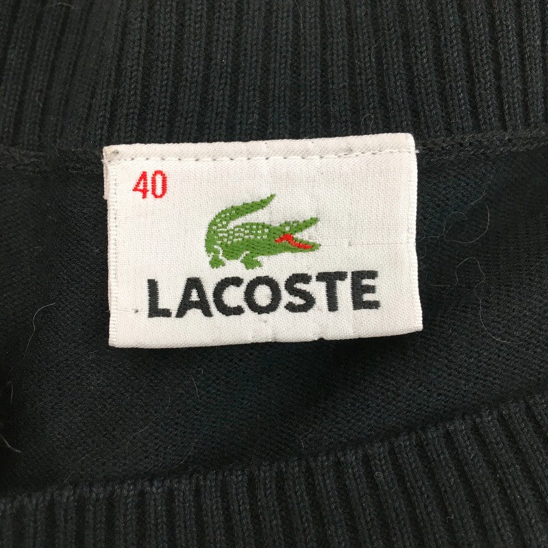【29843】 LACOSTE ラコステ 半袖Tシャツ カットソー サイズ40 / 約L ブラック シンプル カジュアル 肌触り良い 着心地抜群 レディース
