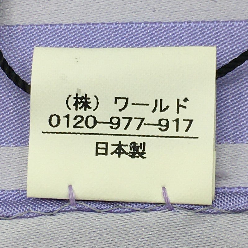【29877】 新古品 TAKEO KIKUCHI タケオキクチ ハンカチ サイズ00 パープル 日本製 シルク100% 総柄 レディース 定価4700円