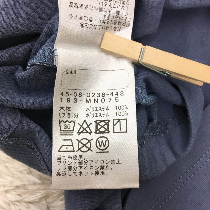 【29929】 BEAMS mini ビームスミニ 半袖Tシャツ カットソー サイズ130 ブルー フロントプリント ユニセックス 袖切り替えデザイン キッズ