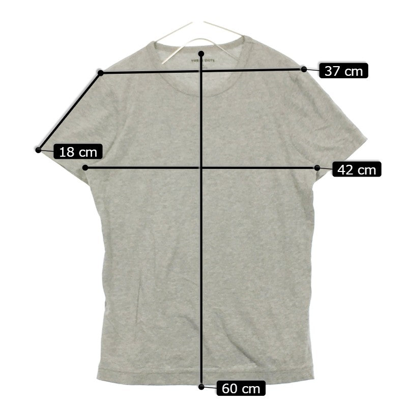 【29958】 three dots スリードッツ 半袖Tシャツ カットソー サイズMEDIUM / 約M グレー 杢柄 ストレッチ レディース