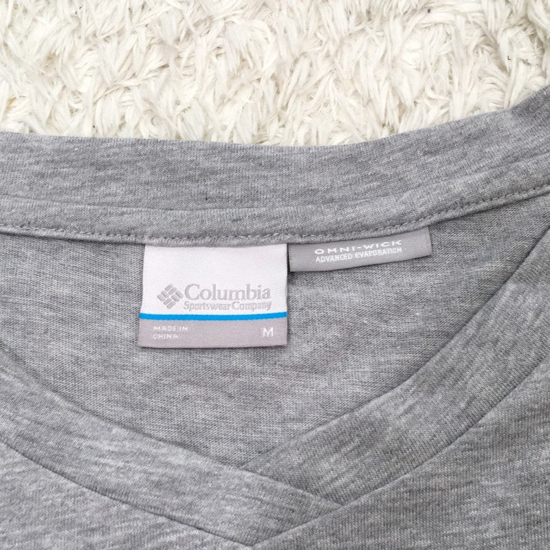 【30184】 Columbia コロンビア 半袖Tシャツ カットソー サイズM グレー 運動性 ストレッチ 吸収速乾性 ロングテール シンプル メンズ