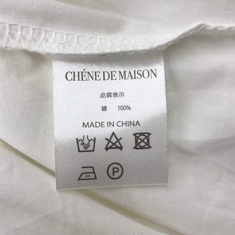【30209】 新古品 CHENE DE MAISON シェヌデメゾン トップス ホワイト サイズS相当 無地 シンプル 清涼感 明るい ボウタイ レディース