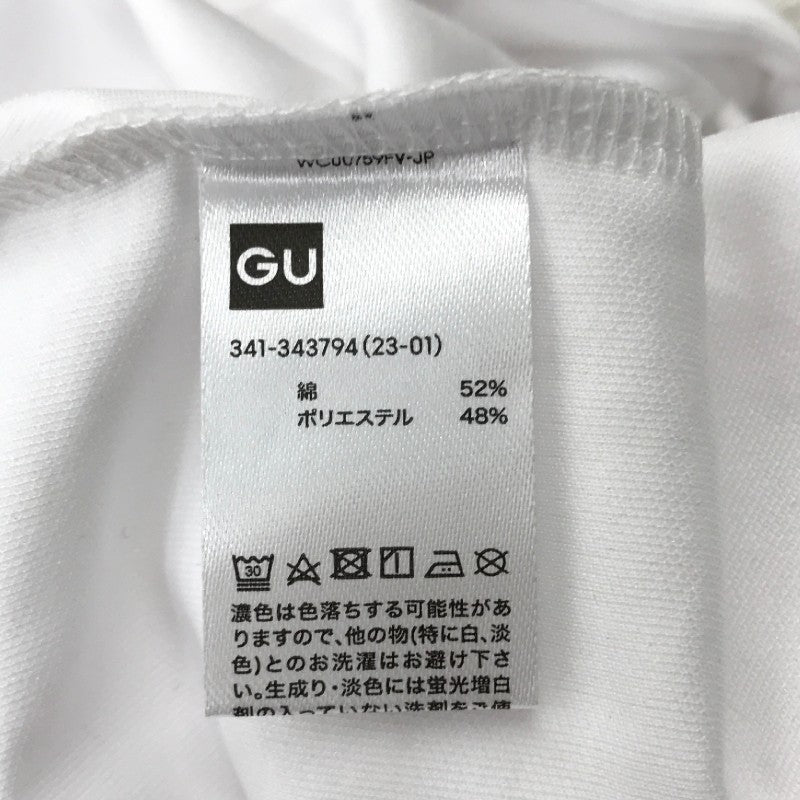 【30344】 新古品 GU ジーユー 長袖Tシャツ ロンT カットソー サイズM ホワイト シンプル カジュアル 爽やか メンズ 定価1490円