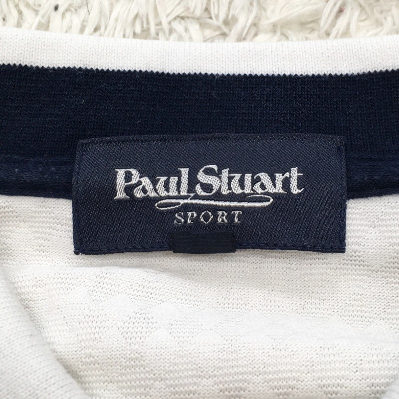 【30541】 PAUL STUART ポールスチュアート 長袖シャツ サイズL ホワイト 清涼感 カジュアル 肌触り良い ハーリキンチェック メンズ