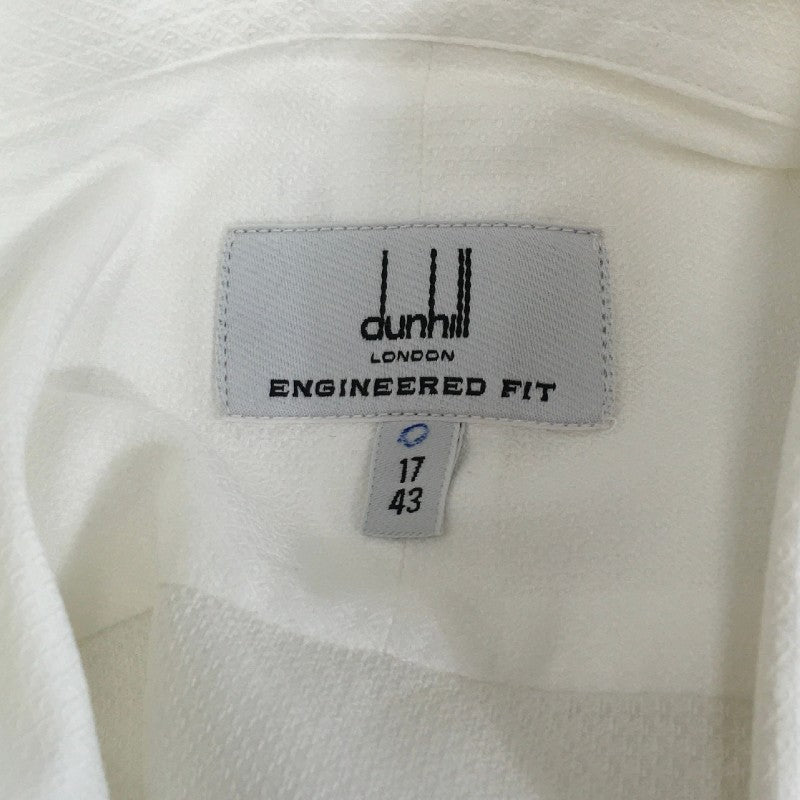 【30599】 Dunhill ダンヒル 長袖シャツ サイズ43/17 / 約XL(LL) ホワイト コットン100% 肌触り良い 清涼感 オフィス 仕事用 メンズ