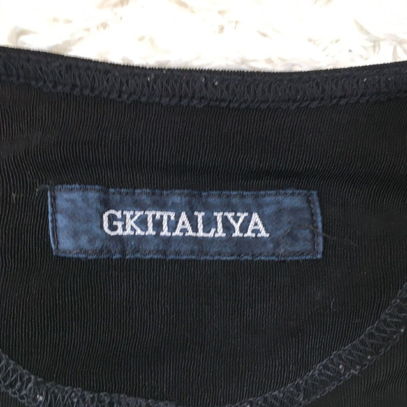 【30613】 gkitaliya イタリヤ 長袖シャツ サイズ7 / 約S ブラック ヒョウ刺繍 シースルー 個性的 かっこいい おしゃれ レディース