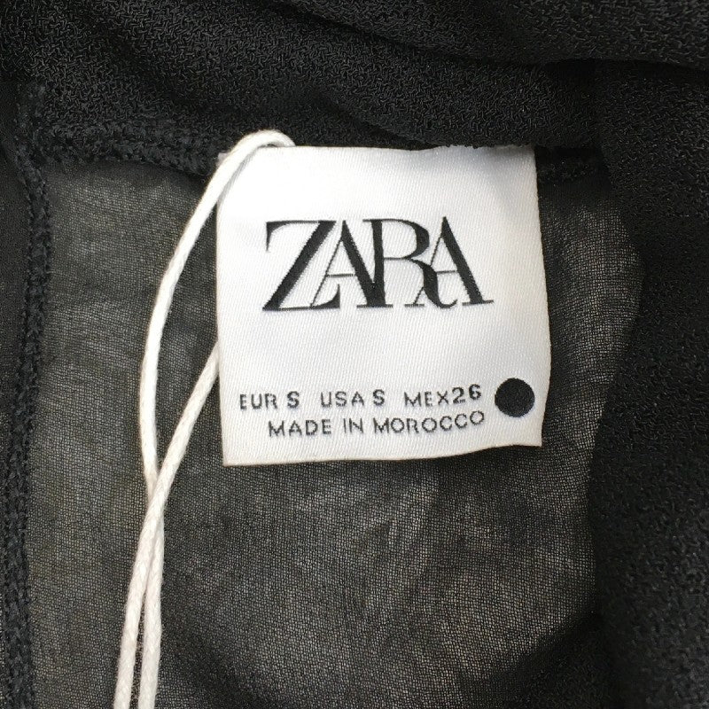 【30626】 ZARA ザラ トップス サイズS ブラック シースルー ミステリアス クール かっこいい オシャレ レディース 定価4590円