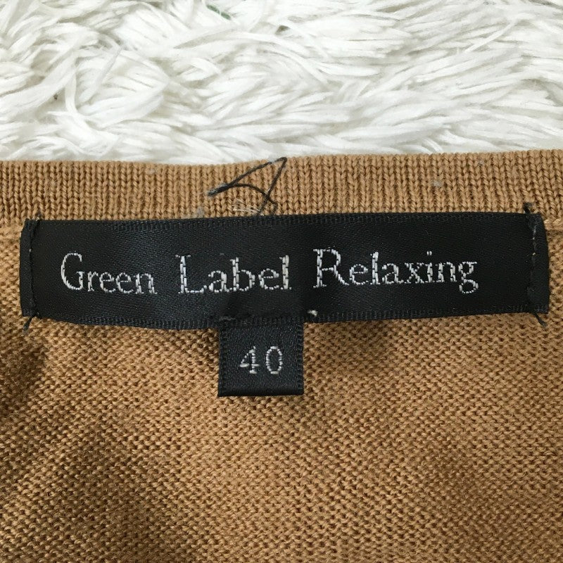 【30717】 green label relaxing グリーンレーベルリラクシング トップス サイズ40 / 約L カーキ 毛100% パール アクセサリー レディース