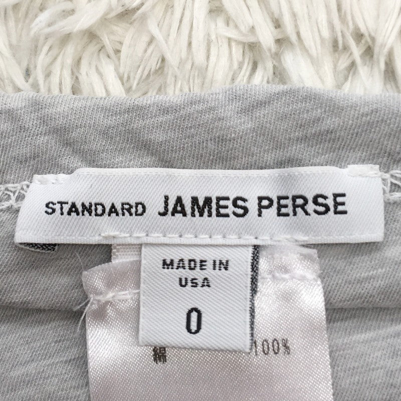 【30938】 STANDARD JAMES PERSE スタンダードジェームスパース 長袖Tシャツ ロンT カットソー ライトグレー コットン100% 清涼感 メンズ