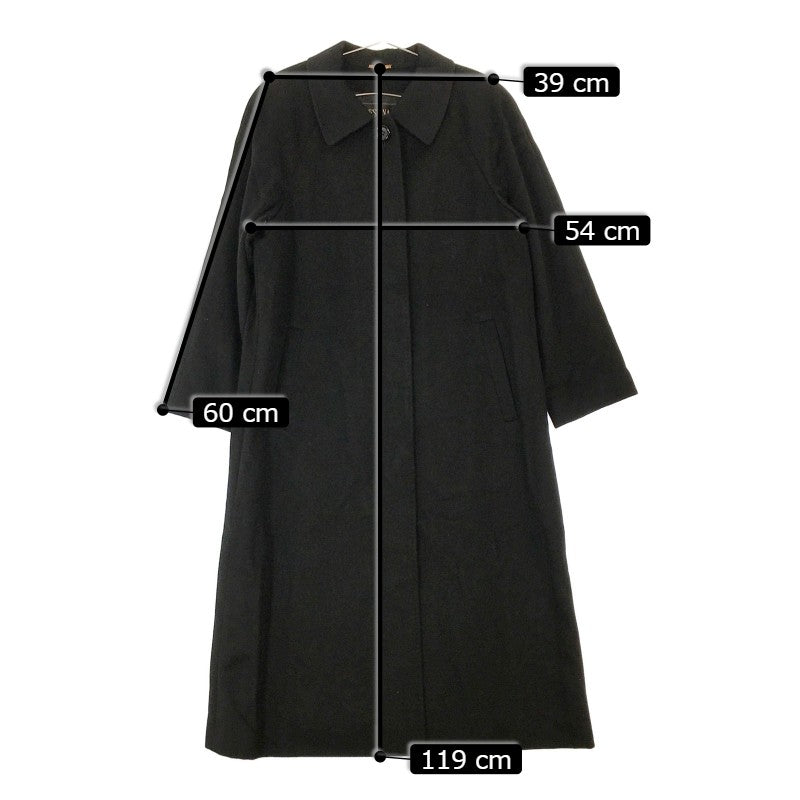 【30976】 VESTINA ヴェスティナ コート ブラック サイズM相当 日本製 ロング 無地 シンプル エレガント 大人 肌触り良い レディース
