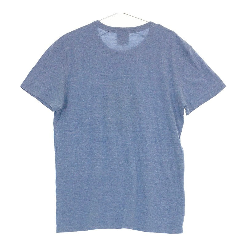 【31035】 BEAMS T ビームスティー 半袖Tシャツ カットソー サイズLARGE / 約L ブルー カジュアル 清涼感 リンゴ 英語 模様 レディース