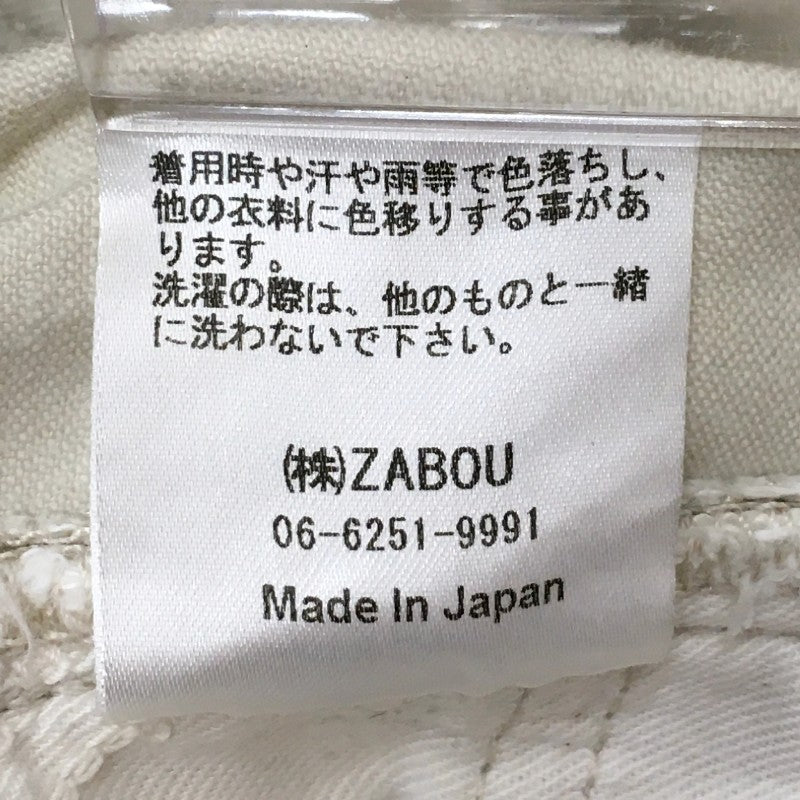 【31355】 ZABOU ザボウ ボトムス ベージュ サイズXL相当 日本製 無地 シンプル カジュアル カッコいい ベルトループ 革素材 メンズ