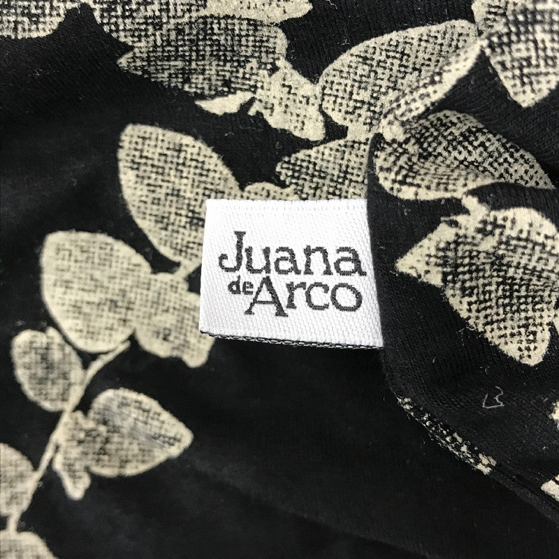 【31648】 Juana de Arco ホォアナデアルコ 半袖シャツ サイズS ブラック ツタ柄 オシャレ フレンチスリーブ ヨガウェア レディース