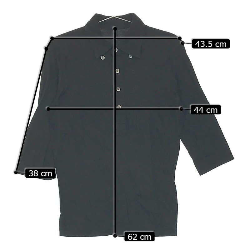 【31649】 wjk ダブルジェイケイ 七分袖シャツ サイズS ブラック ハーフボタン シンプル 無地 吸汗性 着心地快適 メンズ