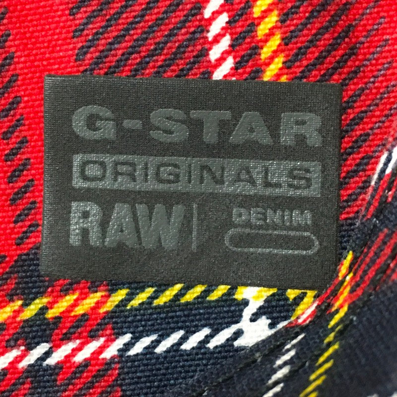【32352】 新古品 G-Star RAW ジースターロゥ ショートパンツ サイズ24 / 約XXS レッド チェック柄 ベルトループ オシャレ レディース