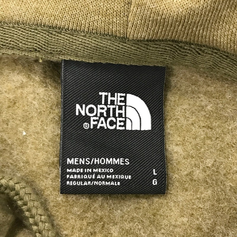 【35006】 新古品 THE NORTH FACE ザノースフェイス パーカー フーディー サイズL カーキ 裏起毛 ストリート系 メンズ 定価12100円