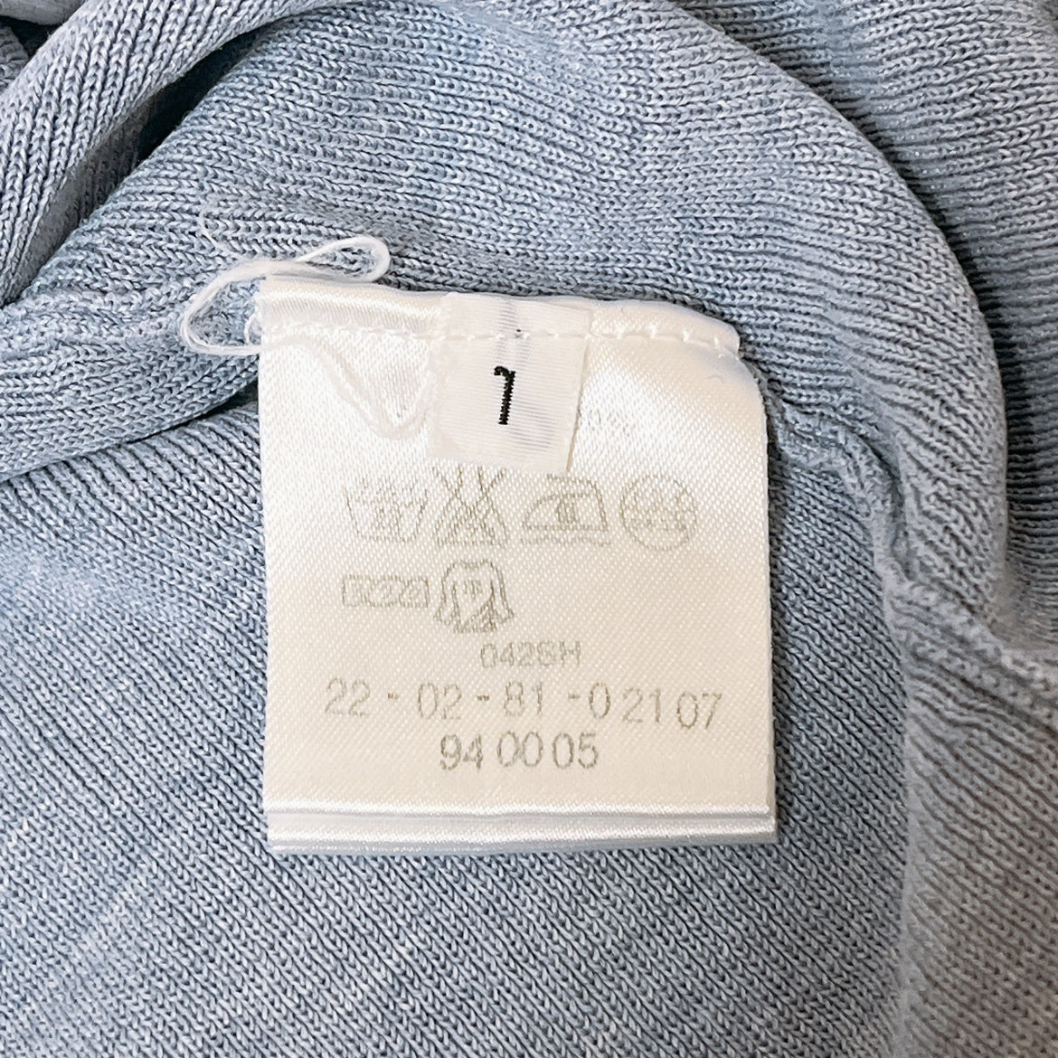 【14759】 DES PRES デプレ 長袖Tシャツ ロンT カットソー サイズ1 / 約S サックスブルー シルク100% 無地 シンプル 清涼感 レディース