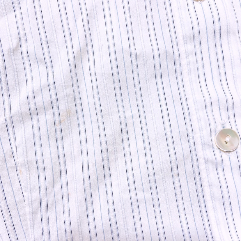 【26470】 C'est ChiC'a セシカ 七分袖シャツ ホワイト サイズS-M相当 ストライプ シンプル オフィスカジュアル 薄手 レディース