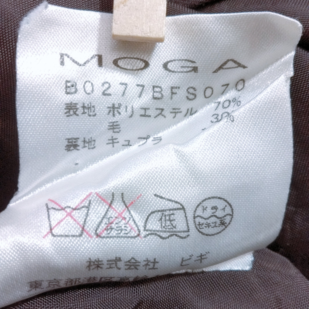 【27575】 MOGA モガ スカート サイズ17 / 約XXXL ブラウン プリーツ ファスナー シンプル 無地 大きめ エレガント レディース