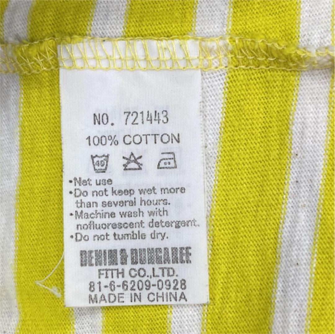 【00228】美品 DENIM DUNGAREE トップス 110センチ イエロー デニムアンドダンガリー Tシャツ ボーダー タンクトップ 2点セット 子供服
