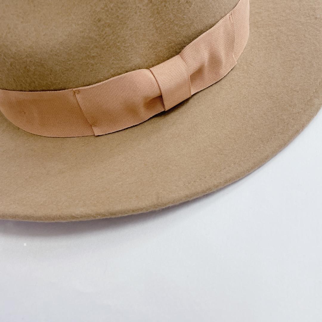 【00360】ローズバッド ハット 帽子 キャメル ベージュ おしゃれ かわいい 大人 リボン シンプル カジュアル ガーリー