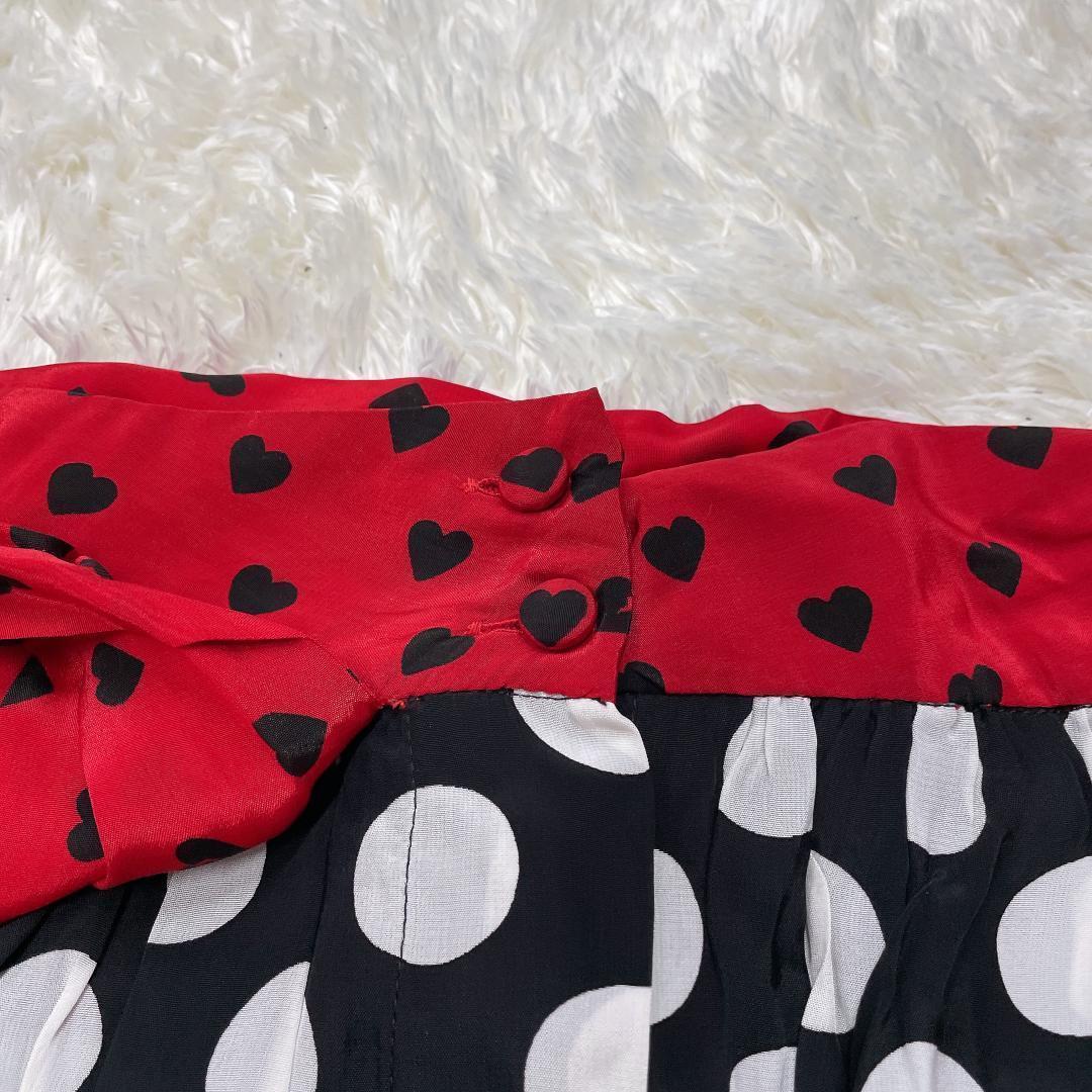 【00922】新古品 ディーゼル DIESEL ディーゼル スカート ドット柄 水玉 ハート柄 かわいい ブラック 黒 赤 レッド