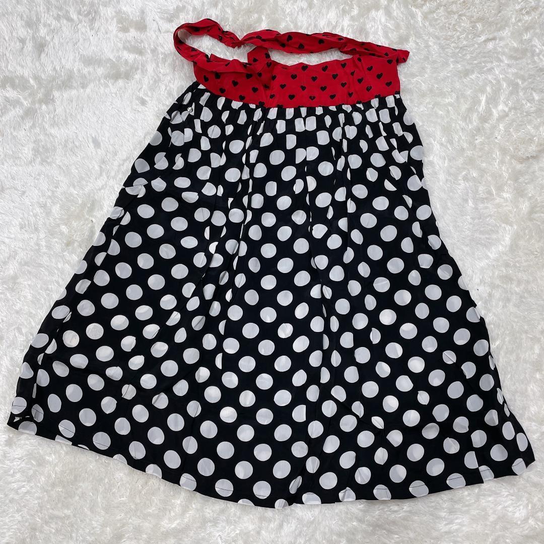 【00922】新古品 ディーゼル DIESEL ディーゼル スカート ドット柄 水玉 ハート柄 かわいい ブラック 黒 赤 レッド