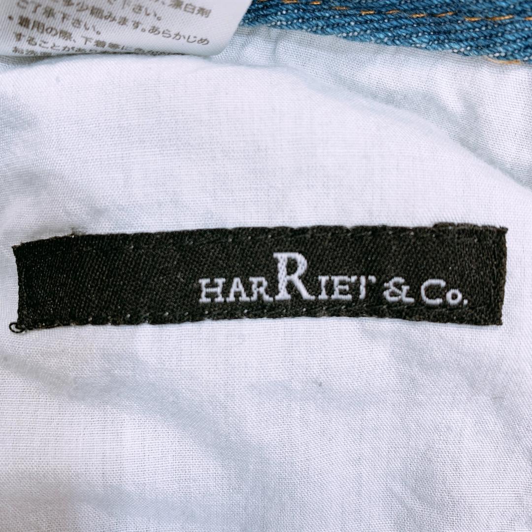 【01684】 HARRIET&Co. ハリエット＆コー デニム ショートパンツ スタッズ M ポケット ジップアップ クール スタッズ