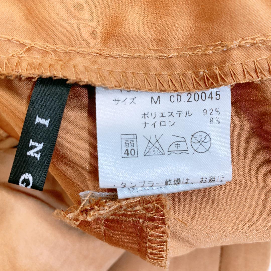 【01687】 INGNI イング ガウチョパンツ スカーチョ M キャメル 美品 ポケット ジップアップ ウエストゴム ワイド