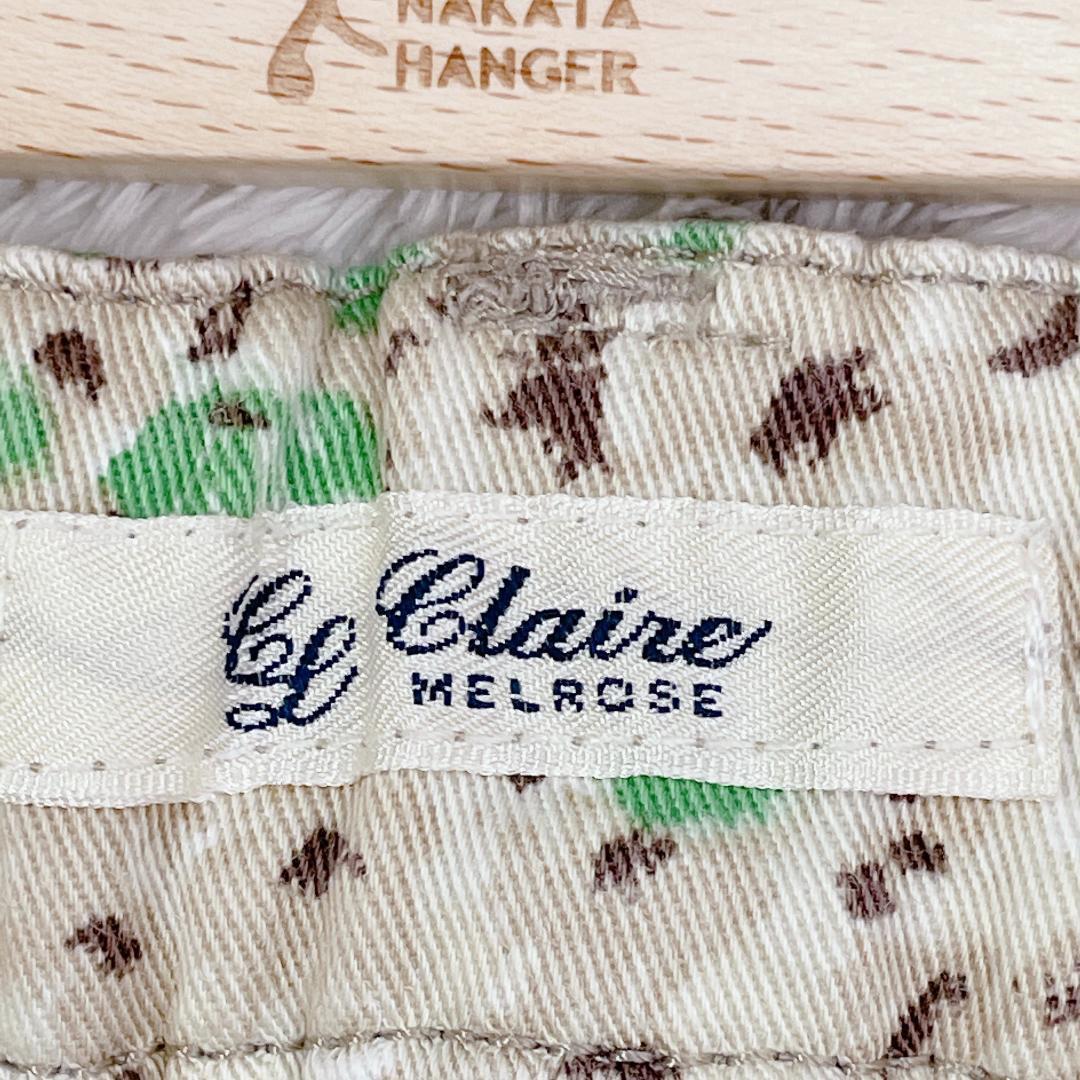 【01730】 MELROSE CLAIRE メルローズクレール チノパン パンツ 2 花柄 美品 ポケット ジップアップ ストレッチ