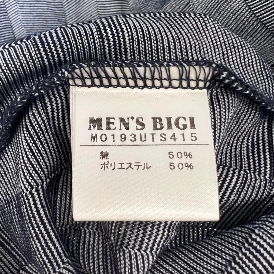 【01793】 MENS BIGI メンズビギ トップス 半袖Tシャツ Sサイズ グレー 半袖 Tシャツ シンプル カジュアル 丸首 胸ポケットあり メンズ