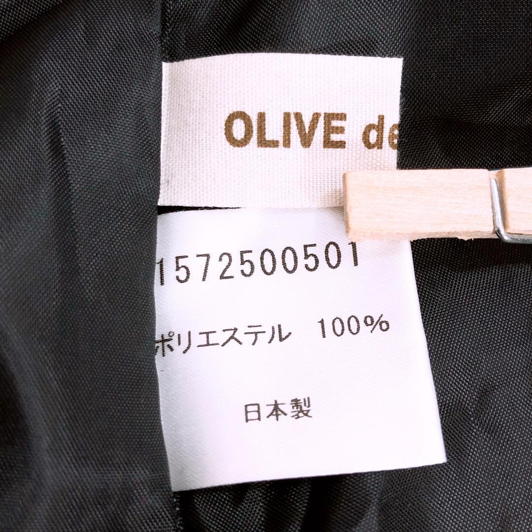 【01854】 OLIVE des OLIVE オリーブ デ オリーブ ワンピース ミニワンピース スクエアネック ブラック 黒 ドット柄 シンプル フェミニン