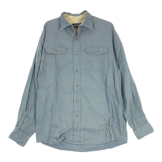 【01956】美品 Wrangler トップス Mサイズ ブルー 良品 ラングラー 長袖シャツ 長袖 シャツ ゆったり シンプル ワンカラー メンズ 丈長め