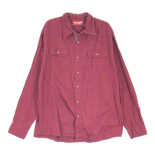 【01967】 Wrangler ラングラー トップス シャツ 長袖シャツ 長袖 赤 ワインレッド XLサイズ カジュアル カジュアルシャツ シンプル メンズ