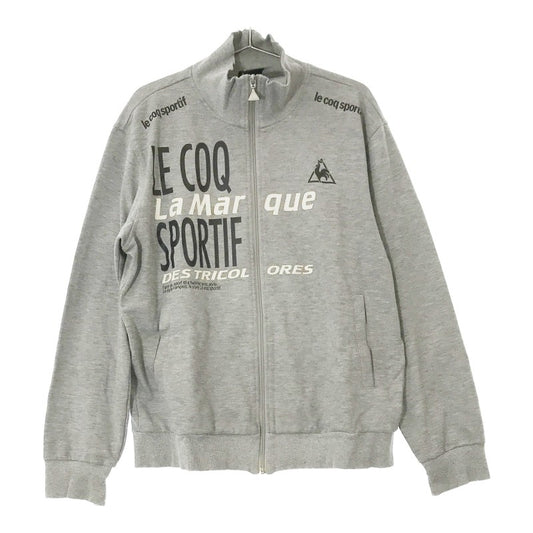 【02099】 Le coq ルコック スウェットパーカー グレー 灰色 長袖 シンプル ジップアップ L スポーティー