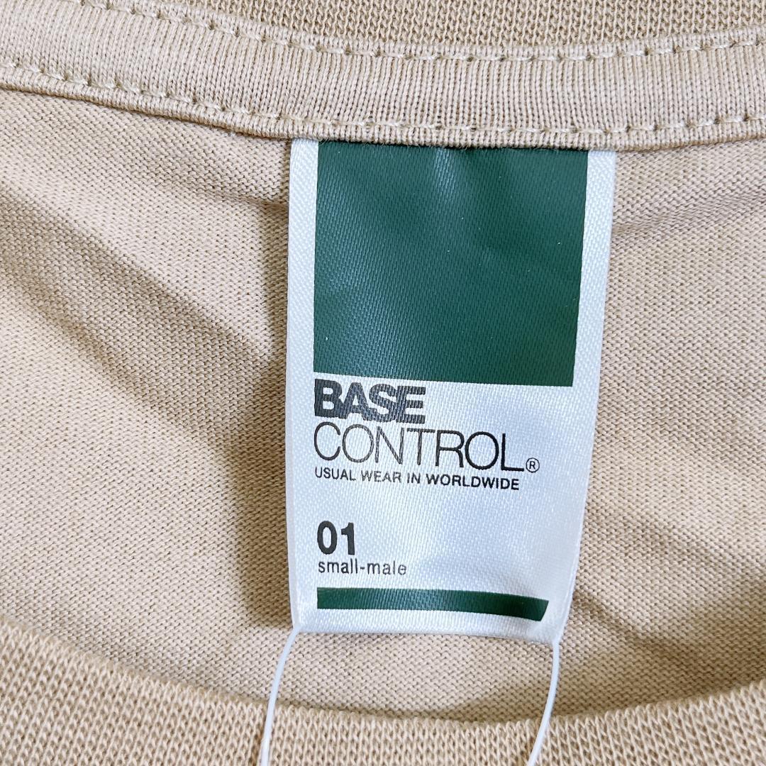 【02965】新品未使用 BASECONTROL トップス F M~Lサイズ相当 ベージュ 未使用品 タグ付き ベースコントロール Tシャツ 半袖 薄手 メンズ