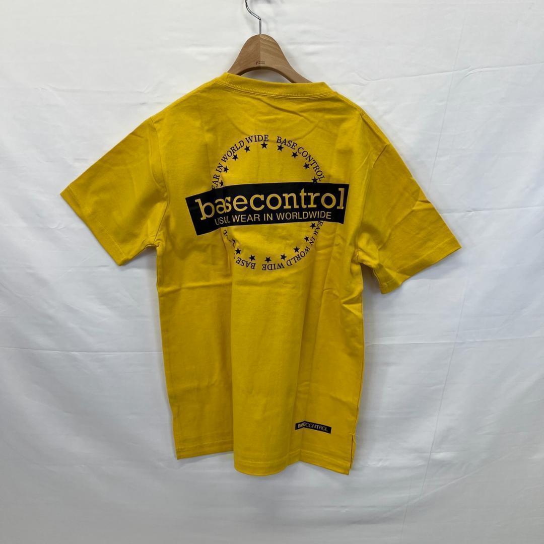 【02969】新品未使用 BASE CONTROL トップス Mサイズ イエロー タグ付き ベースコントロール Tシャツ 半袖 黄色 プリントT メンズ