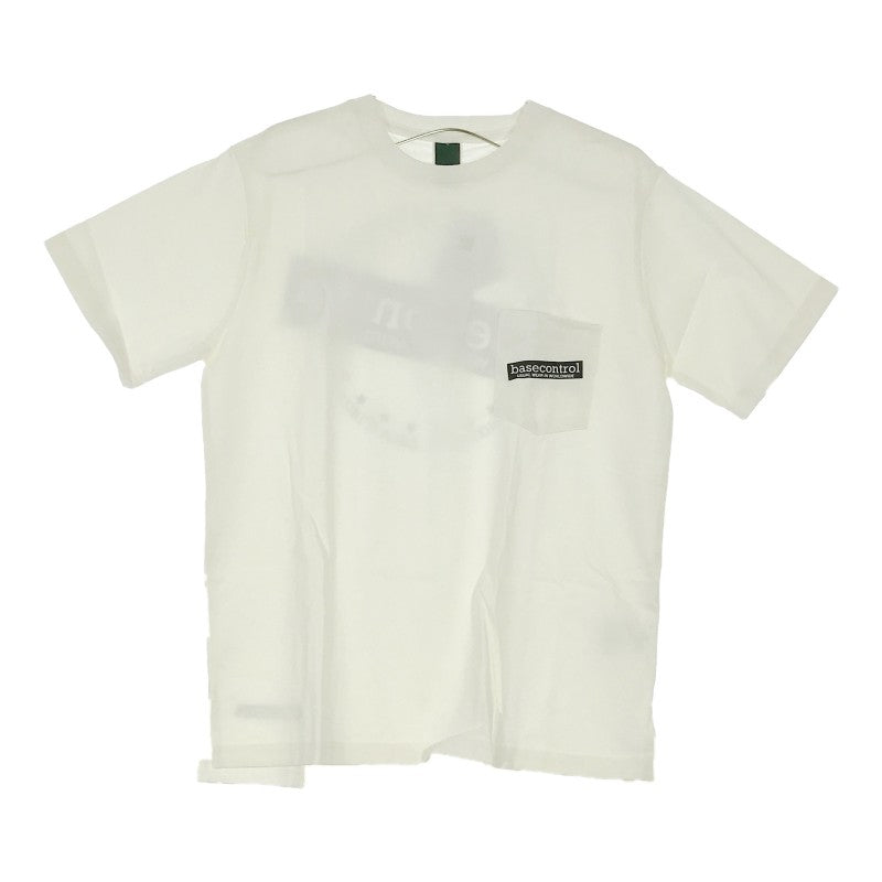 【02976】新品未使用 BASE CONTROL トップス Sサイズ ホワイト タグ付き ベースコントロール Tシャツ 半袖 プリントT メンズ シンプル