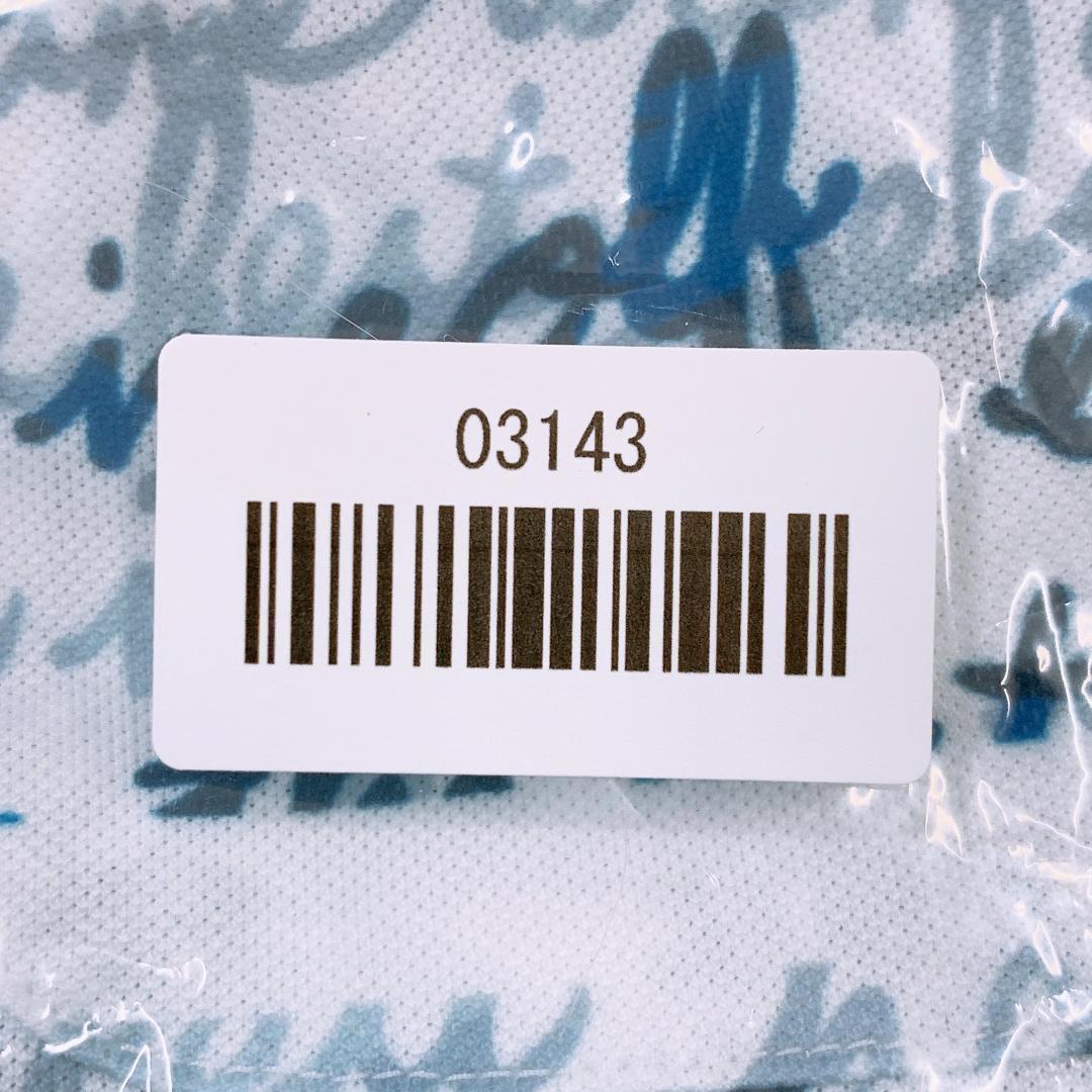 【03143】 adabat アダバット ポロシャツ 46 ホワイト レッド ブルー 新品 未使用 タグ付き 長袖 襟付き 柄シャツ