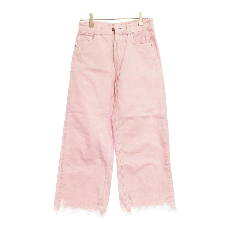 【03560】 ZARA BASIC ザラベーシック Z1975 デニムパンツ ジーパン 24 かわいい ピンク 桜色 ジーンズ カジュアル シンプル