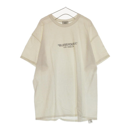 【04635】B品 W.W.G トップス F M~Lサイズ相当 ホワイト 訳あり品 Tシャツ カットソー 白 半袖 シンプル 半袖Tシャツ メンズ ワンポイント