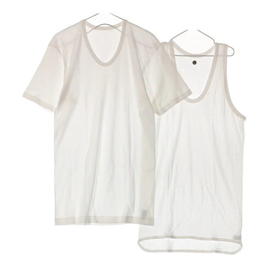 新古品 メンズM&L CHARLE インナータンクトップ＆インナーTシャツ2枚セット 白 ホワイト IF012 IF131 半袖 綿100% シャルレ 【04738】