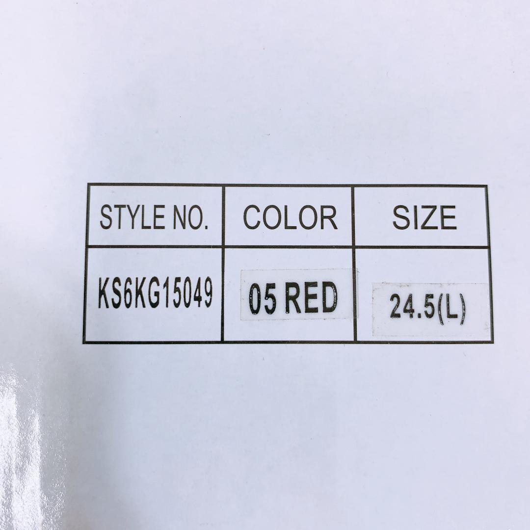 【05181】 a.v.v アーヴェヴェ 靴 パンプス ヒール Lサイズ 24.5cm 赤 レッド 大きめ 上品 かかとフィット シンプル フォーマル 低めヒール