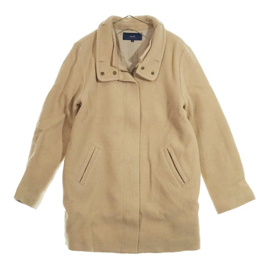 【05310】 SHIPS シップス コート 38 ベージュ 定番 シンプル カジュアル 長袖 襟付き 茶色 ポケット シンプル